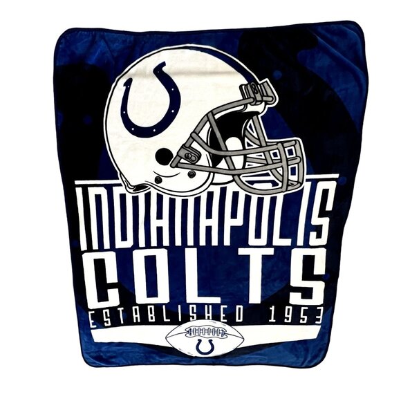 Indianapolis Colts Football Stadium Throw Blanket Plush 54" x 68" - Picture 6 of 8